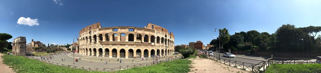 Panoramic view of historical building against sky