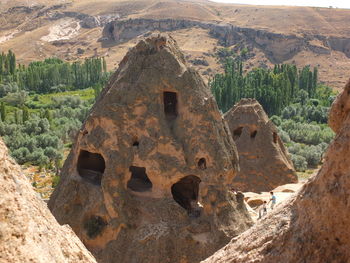 View of old ruin on mountain