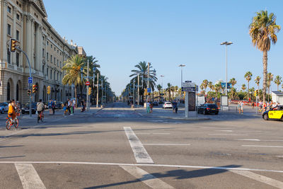 Plaza del portal de la paz in ciutat vella district of barcelona, spain.