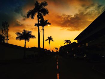 View of road at sunset