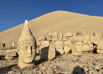 Low angle view of rock formations
