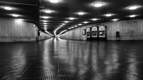 Empty illuminated tunnel