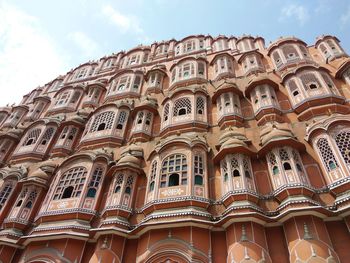 Low angle view of hawa mahal against sky