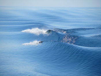 High angle view of sea waves