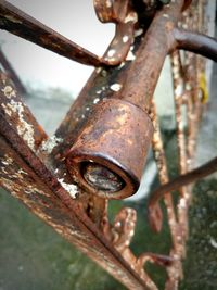 Close-up of padlock on chain