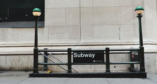 Text on road sign