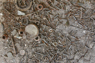 Old rusty bolts, nuts and washers
