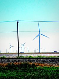 Wind turbines on landscape