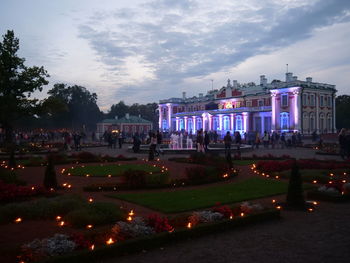 View of illuminated city at night