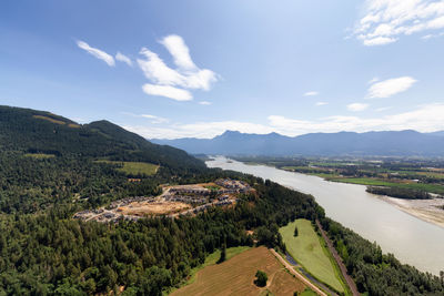 High angle view of landscape against sky