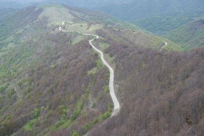 High angle view of road amidst landscape