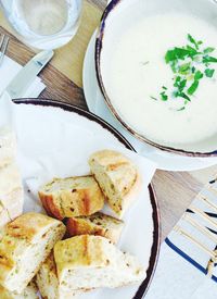 Close-up of food in plate on table