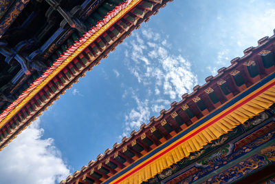 Low angle view of traditional building against sky