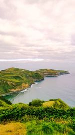 Scenic view of land against sky