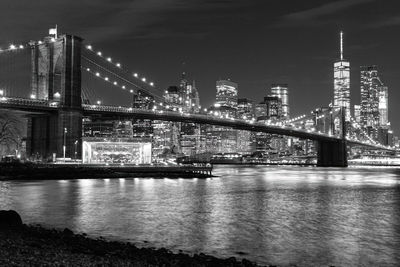 A view of new york city and brooklyn bridge