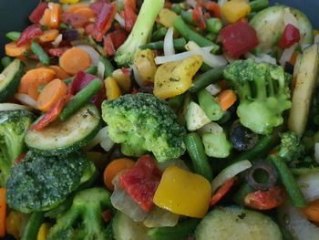 Full frame shot of chopped vegetables