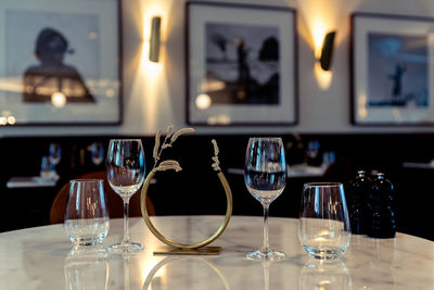 Close-up of wine glass on table