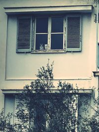 Low angle view of window on building