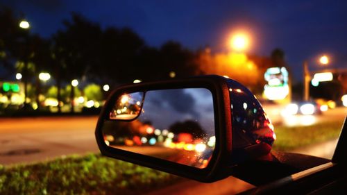 Car on street at night