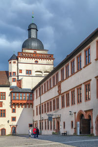 Fortress marienberg is a symbol of wurzburg, germany. courtyard with sun tower