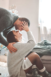 Young couple kissing