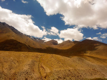 Scenic view of arid landscape against sky