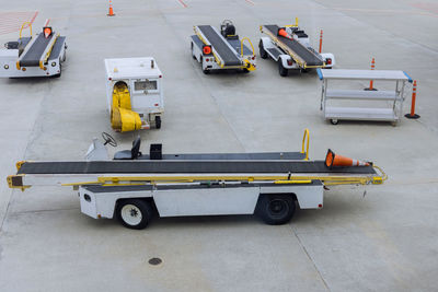 High angle view of car on road