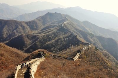 High angle view of mountain range