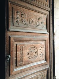 Close-up of wooden door