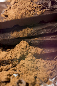 Close-up of chocolate on white background