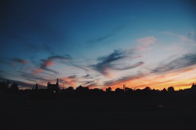 Silhouette of landscape at sunset