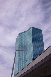 Low angle view of modern building against sky