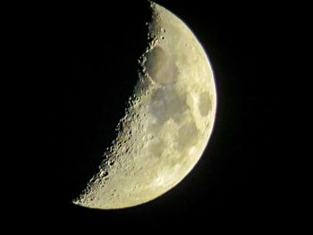 Close-up of moon against clear sky at night