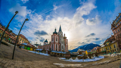 Panoramic view of historic building against sky in city