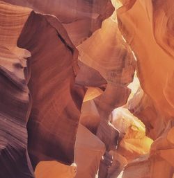 Full frame shot of rock formations at antelope canyon