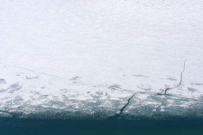 Close-up of frozen water