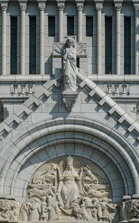 Low angle view of statue of building