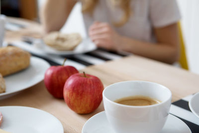 Directly above shot of coffee on table