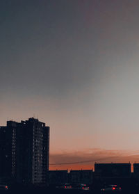 Silhouette buildings against sky during sunset