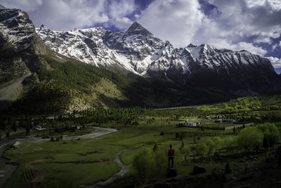 Scenic view of mountains against sky