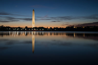 Reflection of national monument in water