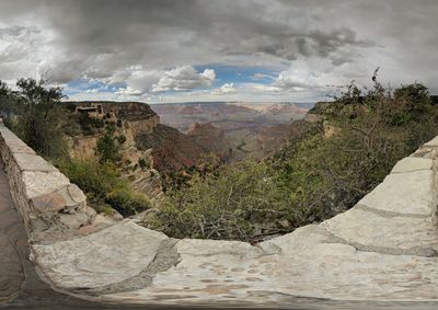 Scenic view of rock formation against sky