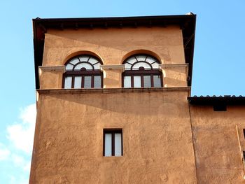 Low angle view of building against clear sky