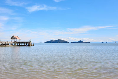 The old pier on the sea at mu ko phetra in thailand