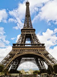 Low angle view of eiffel tower