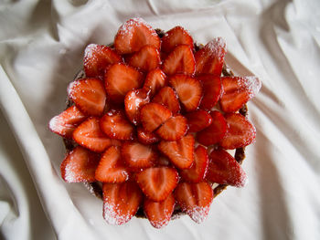 High angle view of dessert in plate