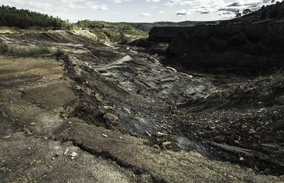 High angle view of land