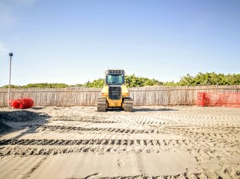 View of construction site against clear sky