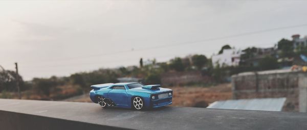Toy car on road