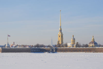 View of buildings against sky in city